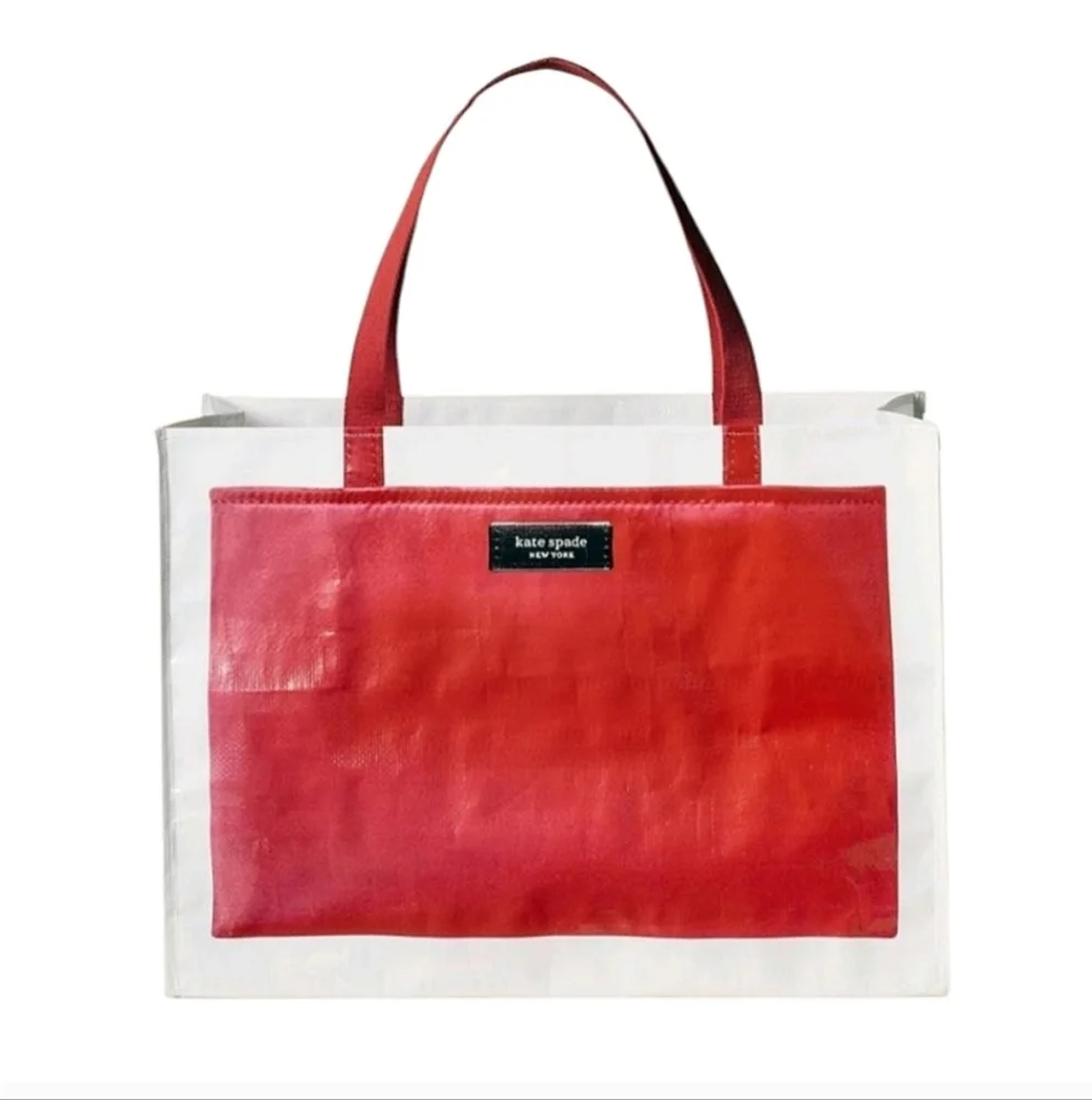 NWT Kate Spade × Target Reusable Large Tote Bag Red & White Limited Edition NEW